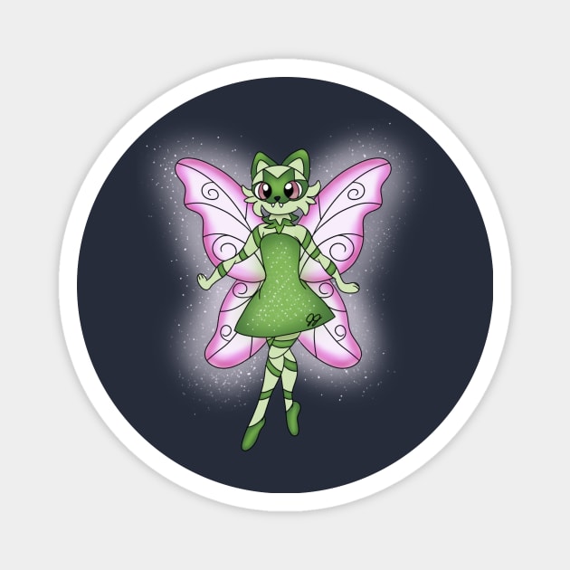 Cute Green Fairy Cat Magnet by JennaBunnies